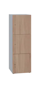 DOMINIT 33 úložná skříň 3-boxová, 1367x450x400 mm, korpus bílý, dvířka dub bardolino